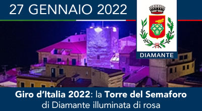 Giro d’Italia 2022, la Torre del Semaforo illuminata di rosa
